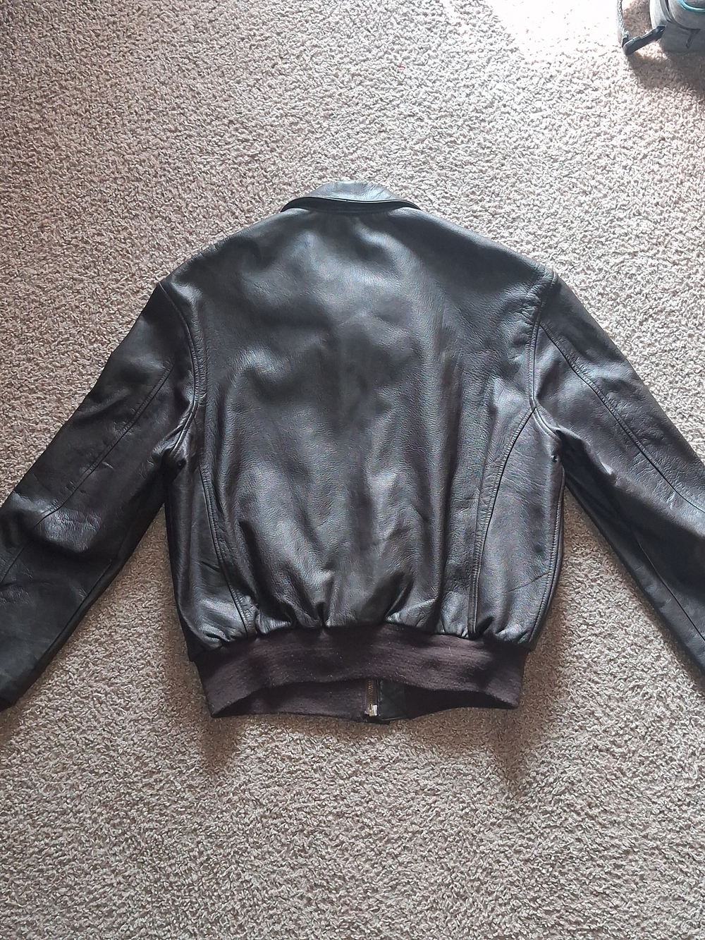 Vintage 90s Cooper Type A-2 Goatskin Leather NRA Flight Jacket Bomber-44 - Picture 4 of 16